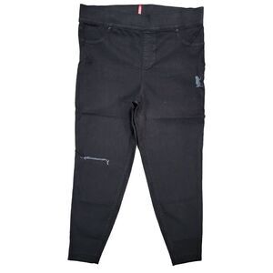 SPANX Black Distressed Denim High Waisted Pull On Pants Women's‎ Plus Size 3X
